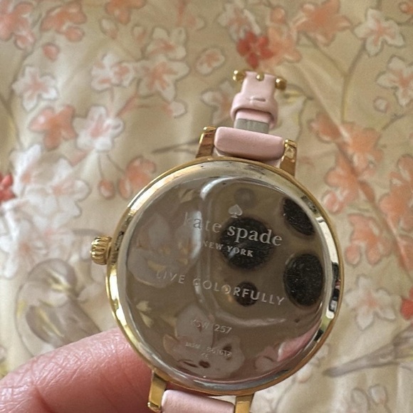 ?Host Pick? Kate Spade Gold and Pink Floral Watch with Leather Strap